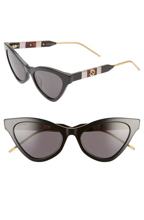 gucci cat eye sunglasses blue|gucci 55mm cat eye sunglasses.